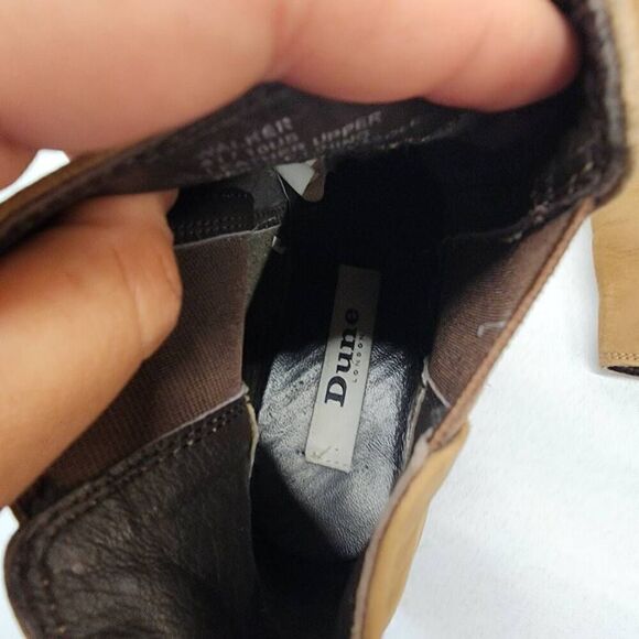 Dune London Women's Walker Boot Size 10 Block Heel Chelsea Pull On Tan Suede Y - Picture 10 of 11